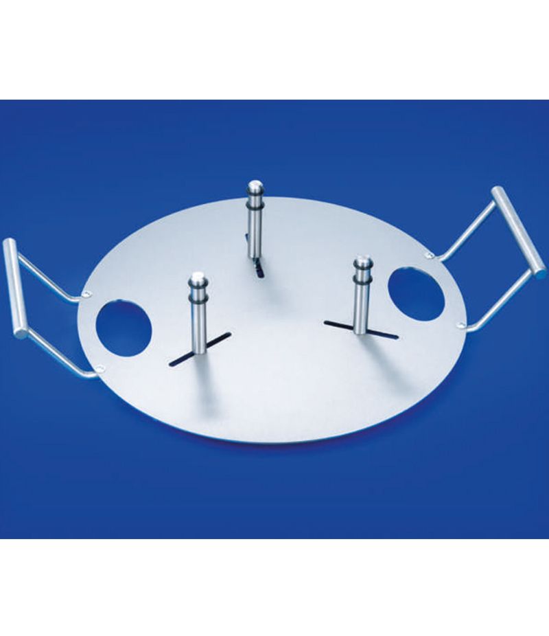 Urnentrage aus Edelstahl mit Griffmulden, 3 verstellbaren Bolzen und Tragegriffen