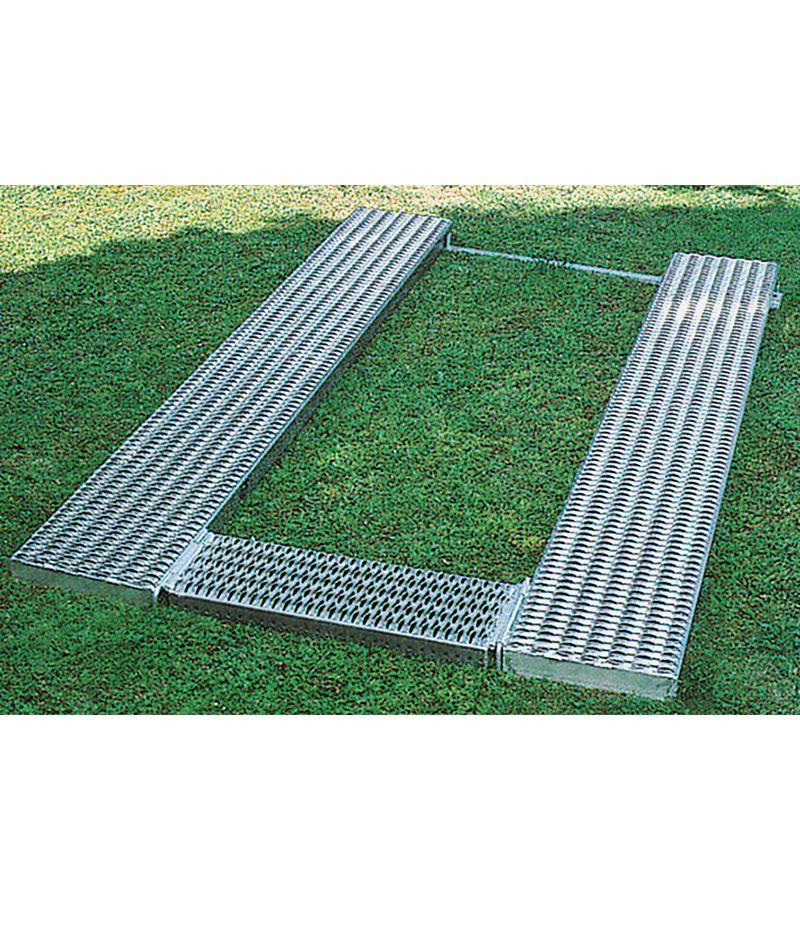 2 Längsroste 300x2800 mm, 1 Querrost 300x900 mm, 1 Traverse