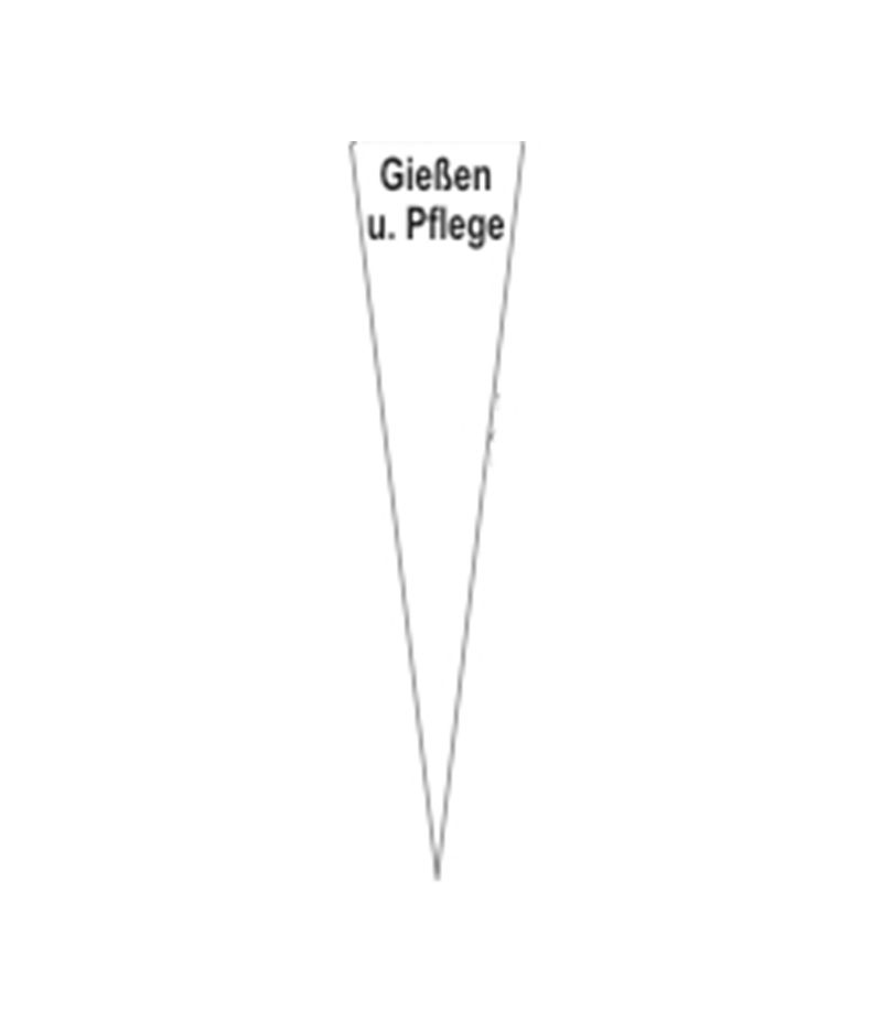 Dreieck PVC-Schild „Gießen und Pflege“, 80 x 250 x 2 mm
