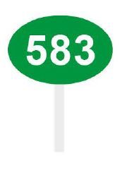 Grabnummer, 80 x 60 mm, oval