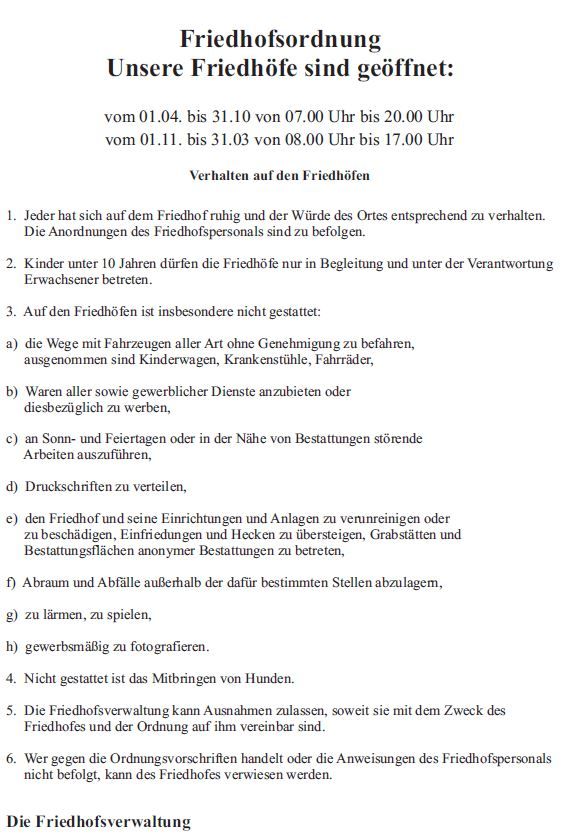 Friedhofsordnung