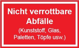 Schild zur Abfalltrennung