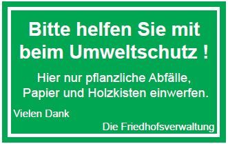 Schild zur Abfalltrennung
