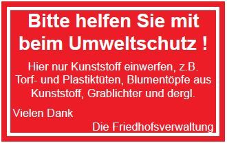 Schild zur Abfalltrennung