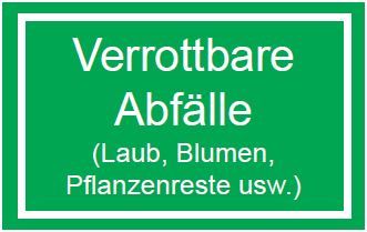 Schild zur Abfalltrennung 