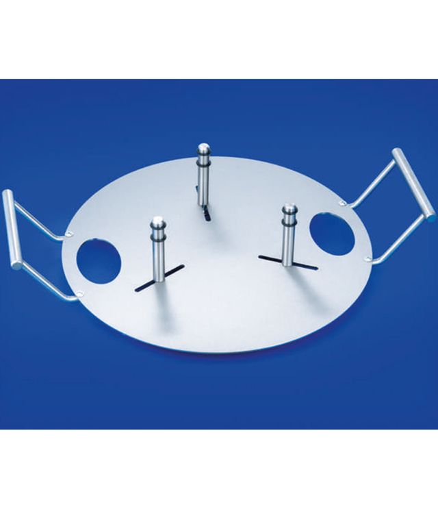 Urnentrage aus Edelstahl mit Griffmulden, 3 verstellbaren Bolzen und Tragegriffen