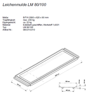 Leichen-/Sargmulde aus Edelstahl 