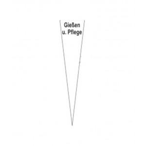 Dreieck PVC-Schild „Gießen und Pflege“, 80 x 250 x 2 mm