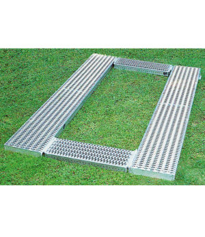 2 Längsroste 420x2800 mm, 2 Querroste 300x900 mm