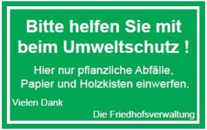 Schild zur Abfalltrennung 