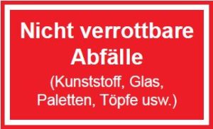 Schild zur Abfalltrennung 