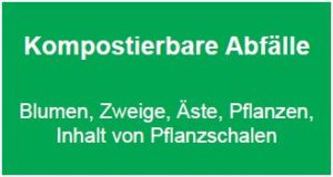 Schild zur Abfalltrennung 
