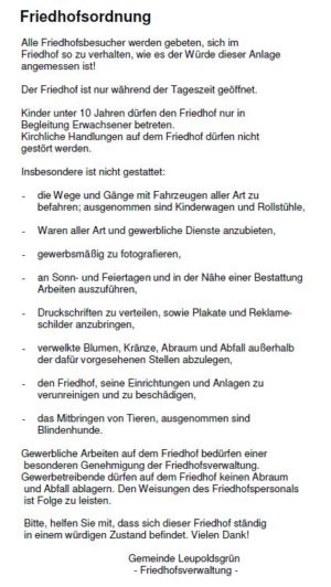 Friedhofsordnung 