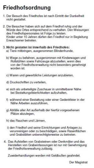 Friedhofsordnung 