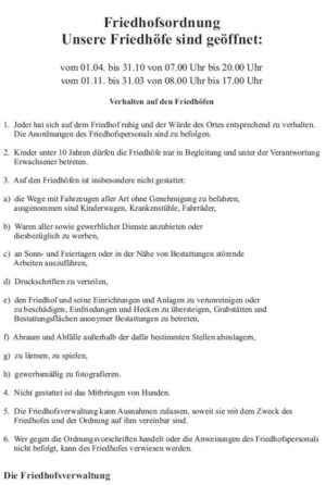Friedhofsordnung 